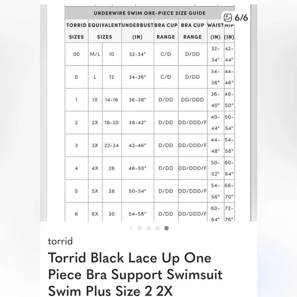 Torrid Size 2 Black Lace Up Wireless One Piece Ruched Bra Support Swimsuit 18/20 - Picture 15 of 15